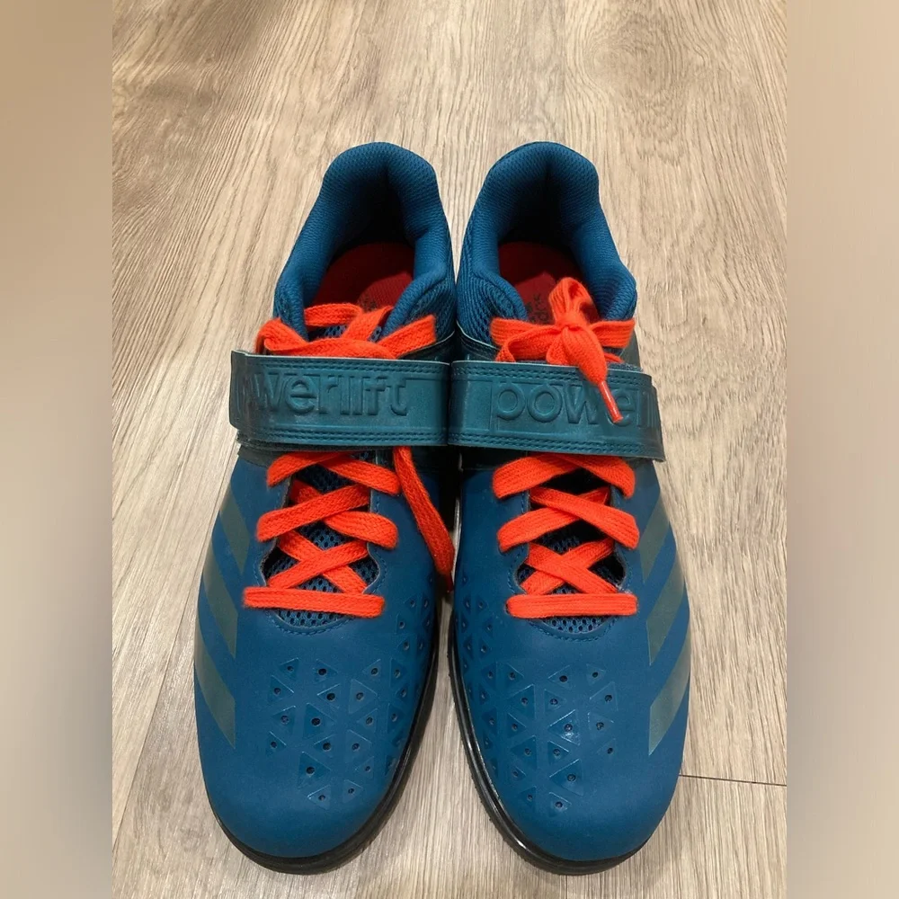 adidas mens powerlifting shoes Teal and Orange size 12 - Picture 3 of 7